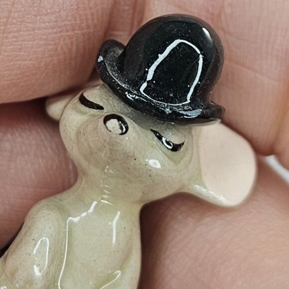 Hagen Renaker City Mouse Wearing Bowler Hat Miniature Figurine *Chipped* - Picture 8 of 8